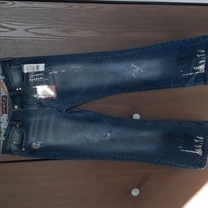 HINT vintage womens jeans flare leg jeans with beautiful sequin design N…